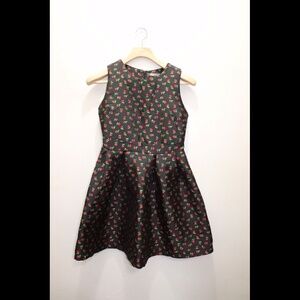 Luisa Perla Black Floral Dress